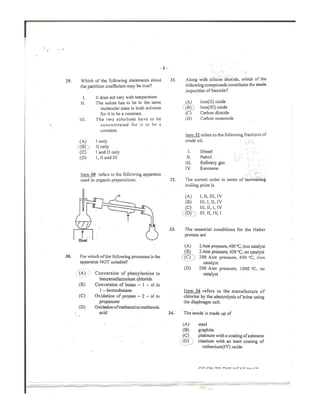 CAPE Chemistry Unit 2 Paper 1 2014