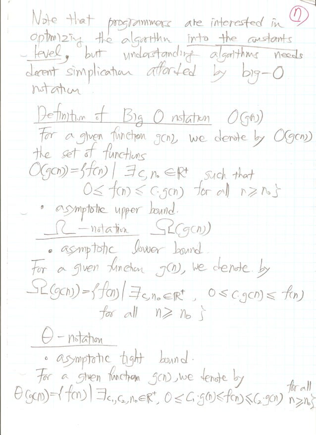 2014-1 computer algorithm w1 notes | PDF