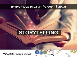 והשנה ? הפסטיבל היה בסימן מספרי סיפורים 
STORYTELLING 
 