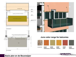 Juno color range for balconies 
Basis plan en de Bouwwijzer 
 