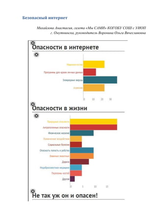 Безопасный интернет
Михайлова Анастасия, газета «Мы САМИ» КОГОБУ СОШ с УИОП
г. Омутнинска, руководитель Воронина Ольга Вячеславовна
 