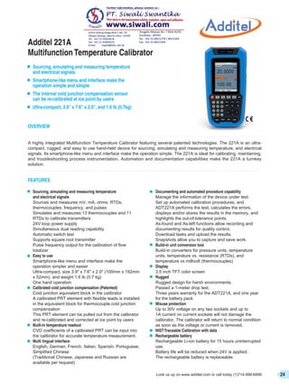 Katalog Additel - Distributor Additel di Indonesia - Siwali 021 ...