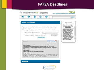 FAFSA Deadlines
 