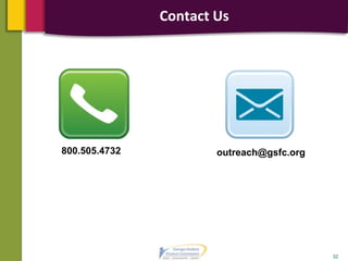 32
Contact Us
800.505.4732 outreach@gsfc.org
 