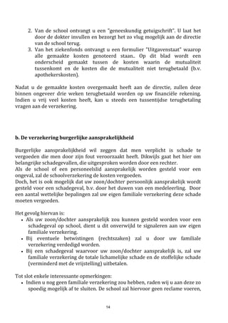 14
Bewegingsopvoeding is enerzijds "het leren van de beweging": dit gebeurt in de sportlessen.
Anderzijds "het leren door de beweging": dit is het verantwoord inschakelen van meer beweging in
de klas en in het schoolgebeuren.
Op onze basisschool staan onze sportlessen in voor een degelijke motorische ontwikkeling van elk
kind binnen het geheel van de persoonlijkheidsontwikkeling. De motorische basisvorming is
noodzakelijk voor de individuele ontwikkeling van het kind en zet het op weg naar een gezonde en
veilige leefwereld. Vanuit deze visie willen we een actieve, sportieve & gezonde school zijn.
Wekelijks krijgt iedere klas 2 uur bewegingslessen, ook zwemmen komt aan bod.
Daarnaast zijn er tal van sportieve en geïntegreerde activiteiten tijdens het schooljaar, o.a.
- sportdag voor alle klassen, extra sportdagen voor de 1ste graad
-olympische dag & veldloop georganiseerd door de stad Eeklo
- spelenkast per klas in een beurtsysteem
- fiets- en stuurvaardigheidsparcours – NIEUW ingehuldigd parcours in 2017-2018
-vernieuwd voetbalterrein op de speelplaats
Wat zit er in mijn sportzak?
- stevig sportschoenen die jouw kind zelf kan aan- & uitdoen (geen zwarte zool)
- korte donkere sportbroek (bij voorkeur donkerblauw, naar eigen keuze te kopen)
- turn T-shirt met logo: op school aan te kopen
- voor iedere vakantie wordt het sportgerief meegenomen om te wassen en de eerste LO-les na de
vakantie is het sportgerief terug op school.
De sportzak wordt aangeboden door de school. Bij het verlaten van de school in het 6de leerjaar
krijgt elke leerling deze sportzak mee naar huis.
Turnkledij dat niet meer wordt gebruikt, mag op school op het ‘freecyclerekje’ worden gelegd. Daar
liggen vaak ook tweedehandssportschoenen/kledij om (gratis) mee te nemen.
Naamtekenen van het sportgerief voorkomt verlies.
Wat zit er in mijn zwemzak ?
- stevige zwemzak naar keuze, liefst rugzak (geen plastiekzak)
- voor de meisjes: ééndelig badpak (geen wit)
- voor de jongens: zwembroek (geen short)
- 2 handdoeken: 1 kleine om op te staan en 1 grote om zich af te drogen
- badmuts: krijgt elke leerling op school, bij verlies wordt deze vergoed door de ouders en ontvangt
de leerling een nieuwe.
- koek mag na het zwemmen
Wat doe ik als ik mijn zwemgerief ben vergeten in het zwembad?
 Als je zwemzak ’s avonds niet op school is aangekomen (vb. via de busmaatschappij) dan kan
je volgende ondernemen:
a) bel naar het zwembad (09/377 36 00) en beschrijf je zwemzak
b) bel naar de busmaatschappij Robbycars (09/ 377 14 07)
Ouders zijn zelf verantwoordelijk om een vergeten zwemzak op te halen op de plaats waar deze
werd achtergelaten.
 