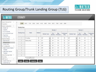 Routing Group/Trunk Landing Group (TLG)
 