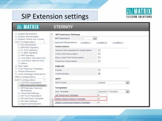 SIP Extension settings
 