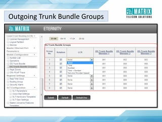 Outgoing Trunk Bundle Groups
 