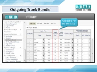 Outgoing Trunk Bundle
Applicable for
BRI and T1E1
 