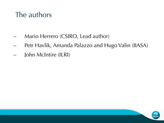 African livestock futures: Realizing the potential of livestock for poverty alleviation, food security and the environment
