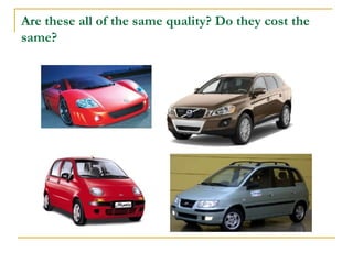 Are these all of the same quality? Do they cost the
same?
 