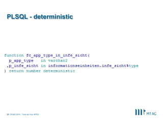 | 
PLSQL - deterministic 
DOAG 2014 - Tune Up Your APEX 
23  