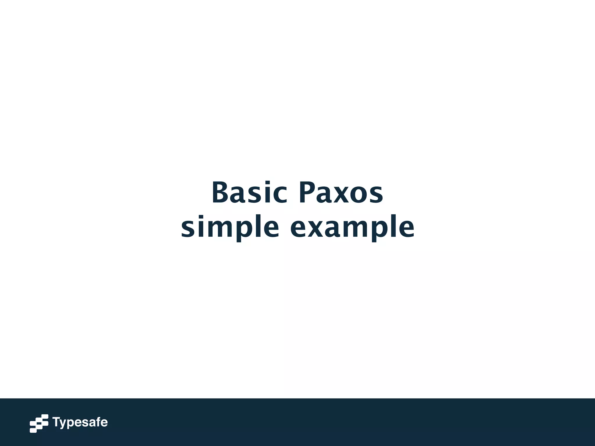 Basic Paxos 
simple example 
 