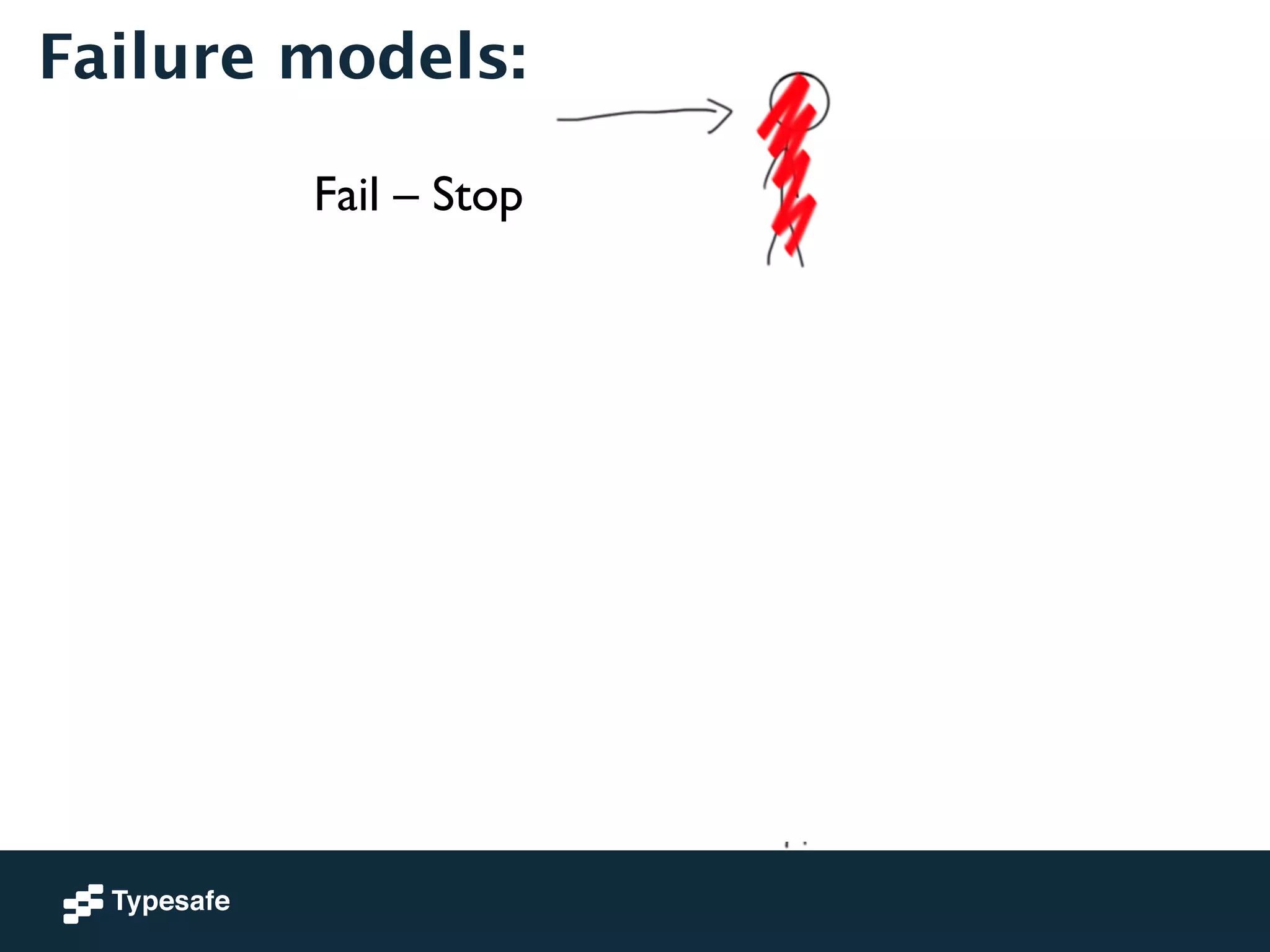 Failure models: 
Fail – Stop 
Fail – Recover 
Byzantine 
 