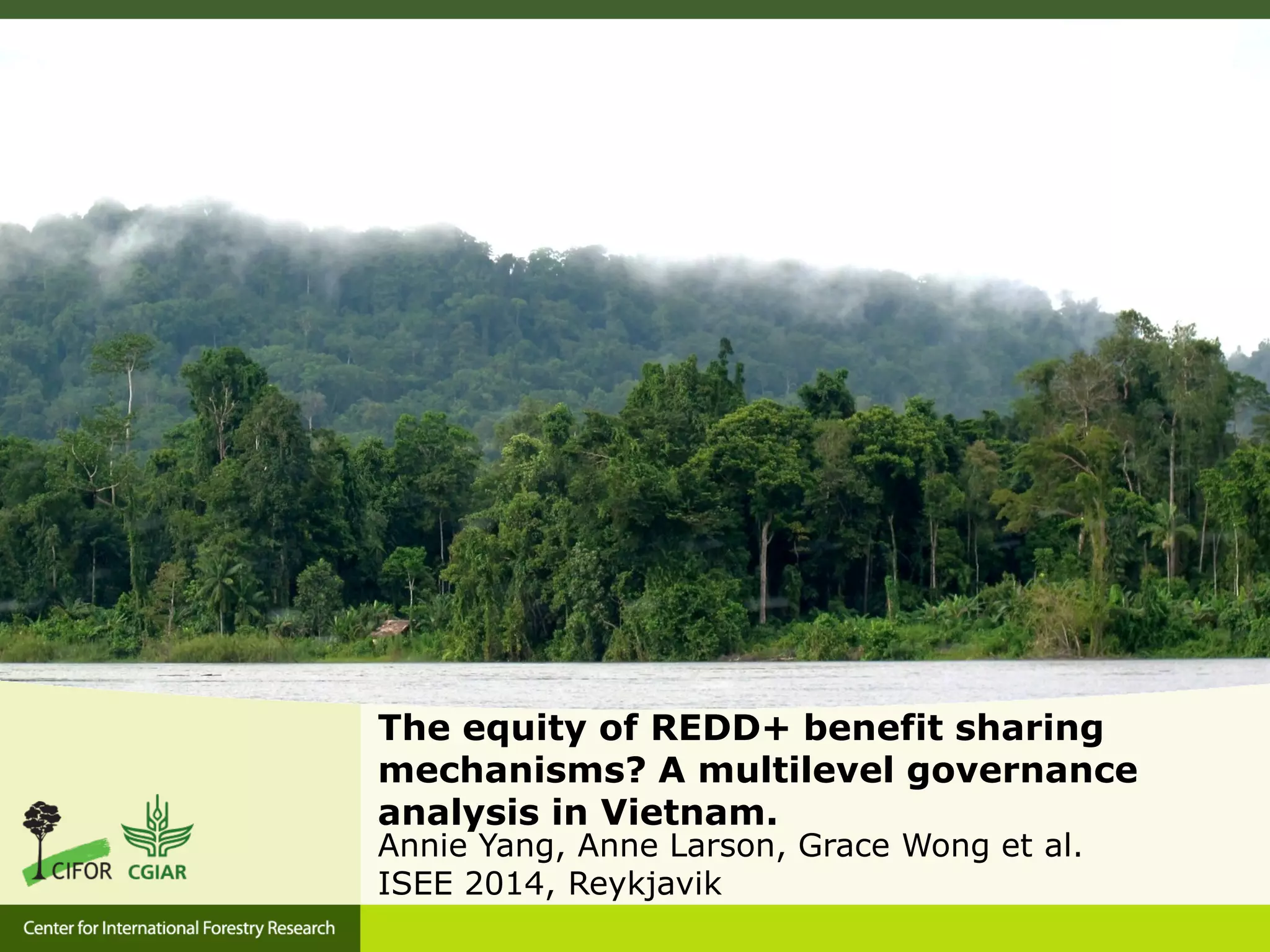 The equity of REDD+ benefit sharing mechanisms? A multilevel governance ...