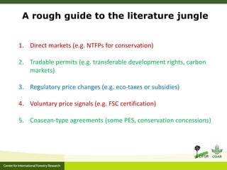 Ecosystem Services in plantations: from economic valuations to market-based instruments