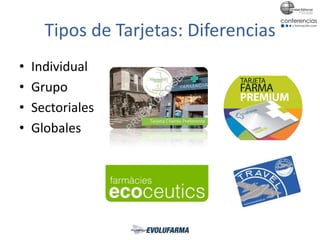 Tipos de Tarjetas: Diferencias
• Individual
• Grupo
• Sectoriales
• Globales
 