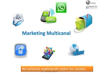 No estamos explotando todos los canales
Marketing Multicanal
 