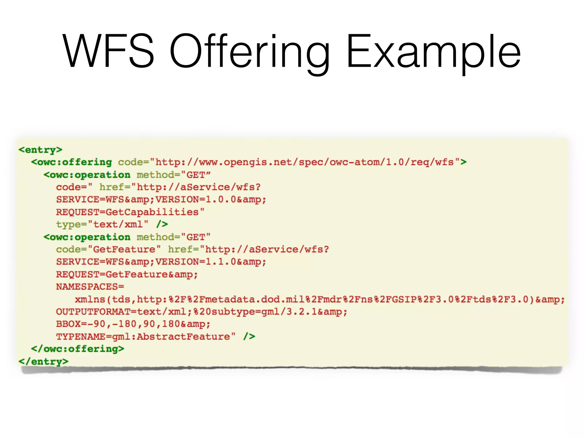 WFS Offering Example 
 