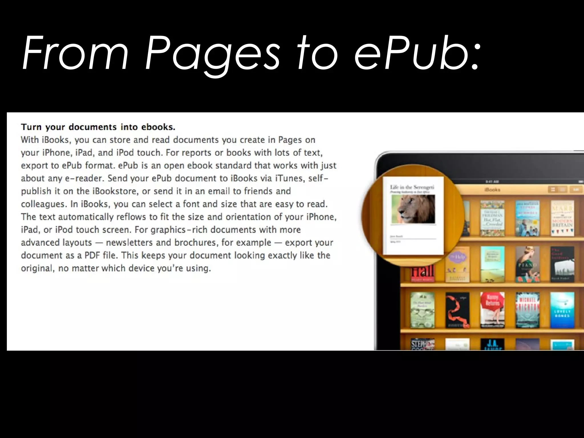 From Pages to ePub:
 