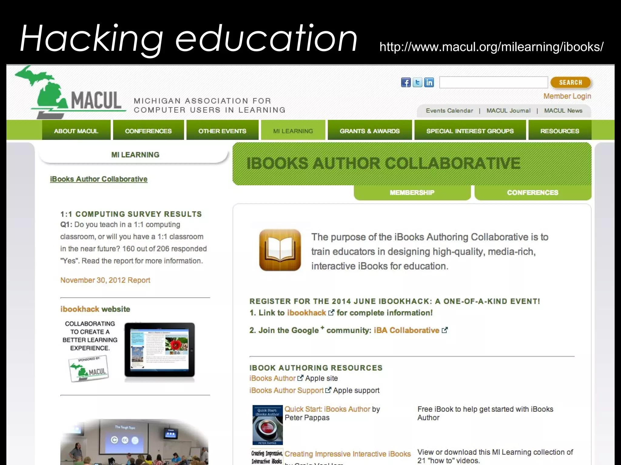 Hacking education http://www.macul.org/milearning/ibooks/
 