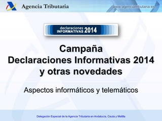Delegación Especial de la Agencia Tributaria en Andalucía, Ceuta y Melilla
Aspectos informáticos y telemáticos
Campaña Dec...