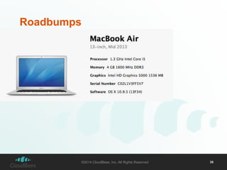 Roadbumps 
©2014 CloudBees, Inc. All Rights Reserved 35 
 