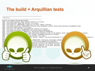 The build + Arquillian tests 
©2014 CloudBees, Inc. All Rights Reserved 49 
 