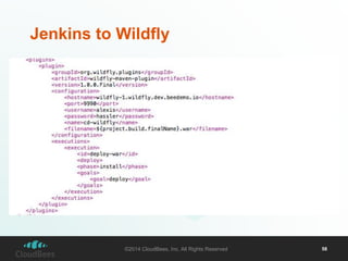 Jenkins to Wildfly 
©2014 CloudBees, Inc. All Rights Reserved 58 
 