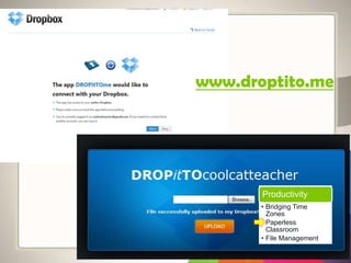 www.droptito.me
Productivity
• Bridging Time
Zones
• Paperless
Classroom
• File Management
 