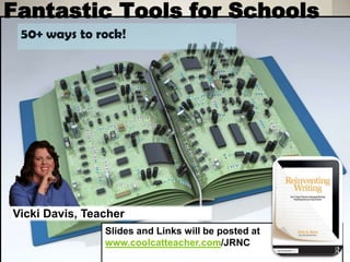 Fantastic Tools for Schools
50+ ways to rock!
Vicki Davis, Teacher
Slides and Links will be posted at
www.coolcatteacher.com/JRNC
 