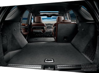 ML 350 shown above with optional Auburn
Brown/Black leather upholstery, Burl Walnut
wood trim, PARKTRONIC, and Premium 1
Package. ML 350 shown at left with Almond
Beige upholstery and Burl Walnut wood trim.
Please see endnotes on back cover.

 