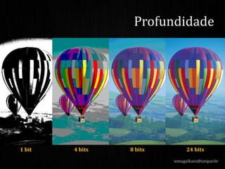wmagalhaes@unipar.br
Profundidade
1 bit 4 bits 8 bits 24 bits
 