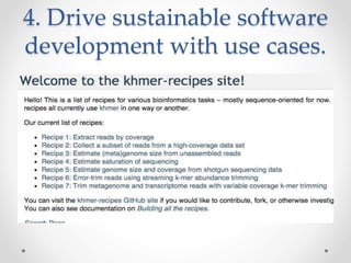 4. Drive sustainable software 
development with use cases. 
 