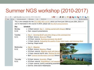 Summer NGS workshop (2010-2017) 
 