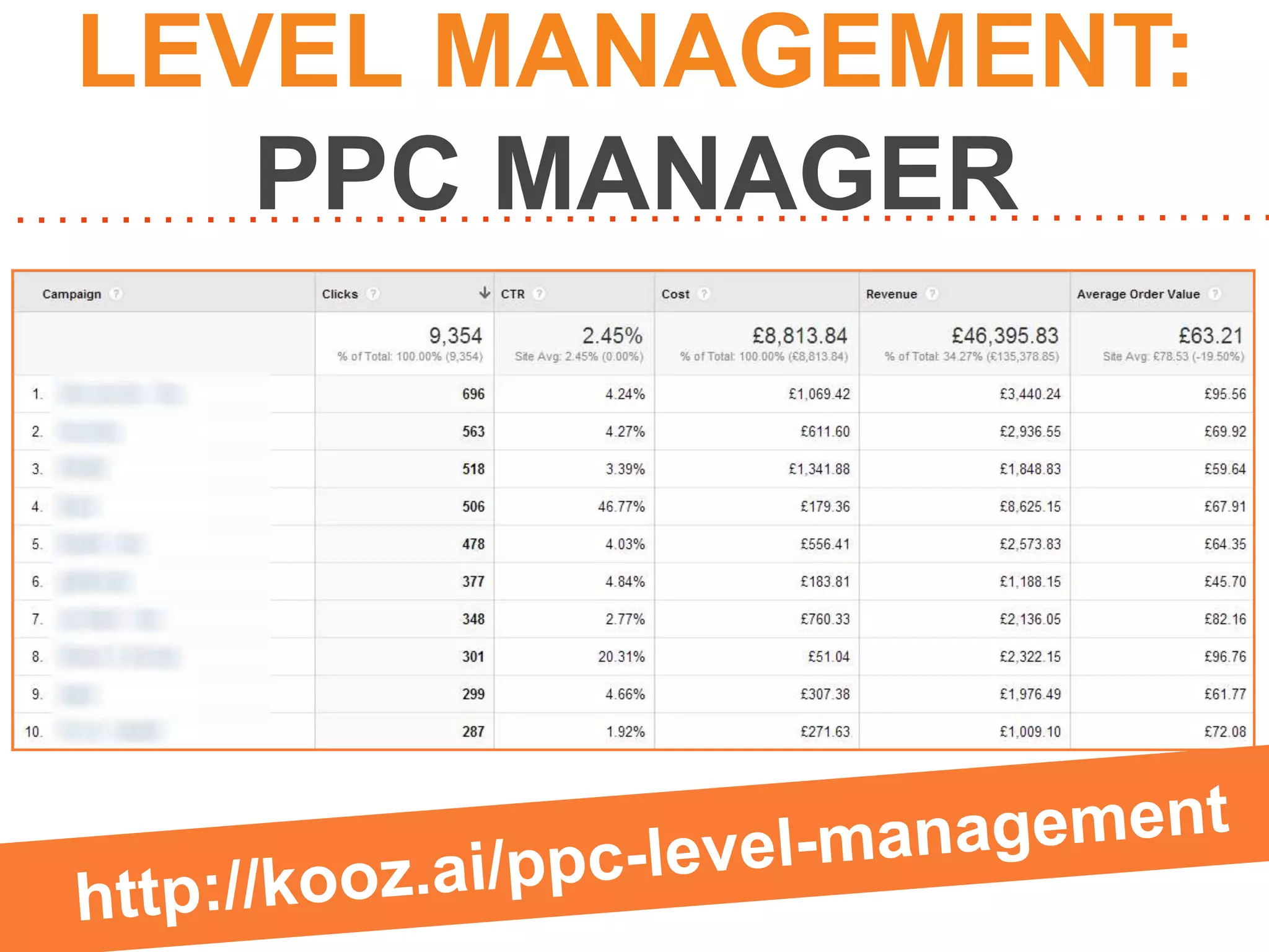 LEVEL MANAGEMENT:
PPC MANAGER

 