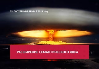 РАСШИРЕНИЕ СЕМАНТИЧЕСКОГО ЯДРА 
03. ПОПУЛЯРНЫЕ ТЕМЫ В 2014 году  