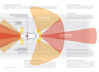 A multitasking, multidimensional monitor.

A preview of what’s behind you.

The key to many of the new capabilities of Intelligent Drive is its stereo multipurpose camera. From its perch high within the windshield, it continually captures a
rapid succession of images of the environment in front of the vehicle. High-speed algorithms analyze the images to help recognize and predict the presence and
movement of vehicles and pedestrians in six dimensions of space and time — so that the appropriate safety systems of Intelligent Drive can respond as needed.

For added safety when backing up, the standard rear view camera shows a live view
of the area behind your S‑ Class on the large central in- dash screen.13 Steering dependent active on‑screen guidelines help you back into a parking space.

360 degrees of vision.

STEREO MULTIPURPOSE CAMERA

1,600-ft range, with 3D capability over a
160‑ft range with a 45° spread

SHORT-RANGE RADAR

8-inch to 100-ft range with an 80° spread

The available new Surround View System uses cameras in all four directions to
compose a single, live overhead view of your immediate surroundings. Displayed
on the in-dash screen during low -speed maneuvers, it helps you avoid obstacles
as you negotiate tight spaces, whether you’re moving forward or backing up.13

ULTRASONIC
SENSORS

4‑ft to 15-ft range

MULTI-MODE RADAR

260-ft range with a 16° spread, and
100‑ft range with an 80° spread

REAR VIEW AND
SURROUND CAMERAS

Four wide-angle color cameras,
processable into a single
overhead on-screen view

A watchful eye to remind you when it’s time for a rest.
By continually monitoring a variety of driving behaviors, ATTENTION ASSIST® is a
Mercedes -Benz innovation that can alert you if it detects signs of drowsiness on
long trips. It measures more than 70 variables, starting in the first minutes of each
drive, to establish a profile and determine the warning thresholds accordingly. A
new generation in the 2014 S ‑Class is more sensitive, perceptive and informative.
It will even offer to help locate a nearby rest area via the navigation system.14

Virtual vision when driving in darkness.

Please see endnotes on back cover.

Multiple assists for multi-lane roadways.

During nighttime driving, optional Night View Assist PLUS can project invisible infrared beams
and read them with a special camera. The system displays a supplemental real-time view of
the road ahead in the instrument cluster, directly in front of the driver. Using both infrared and
thermal imaging, it can also help to identify pedestrians and animals along a dark roadway, and
even help alert the pedestrians with a focused flash from the LED headlamps. The system can
also be set to activate the in-dash display automatically if it senses a pedestrian or animal.15

With the Driver Assistance Package, Active Blind Spot Assist can alert you to some
unseen vehicles in the adjacent lane,16 while Active Lane Keeping Assist can warn
you of unintended drifting across visible lane markings.14 Active Lane Keeping Assist
can also help to detect an oncoming vehicle, or recognize an overtaking vehicle.
With both systems, advanced technology can apply the brakes to selected wheels,
to help guide the car back into its own lane if you disregard the alerts.

 