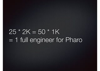 25 * 2K = 50 * 1K 
= 1 full engineer for Pharo 
 