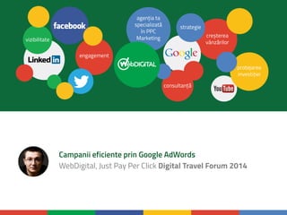 Campanii eficiente prin Google AdWords 
WebDigital, Just Pay Per Click Digital Travel Forum 2014 
 