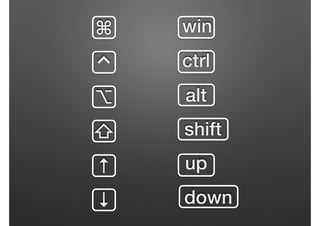 ⌘
⌃
⌥
⇧
ctrl
alt
shift
win
↑
↓
up
down
 