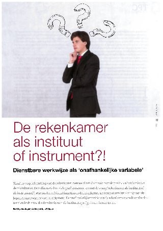 De rekenkamer als instituut of instrument (artikel in TPC Magazine)