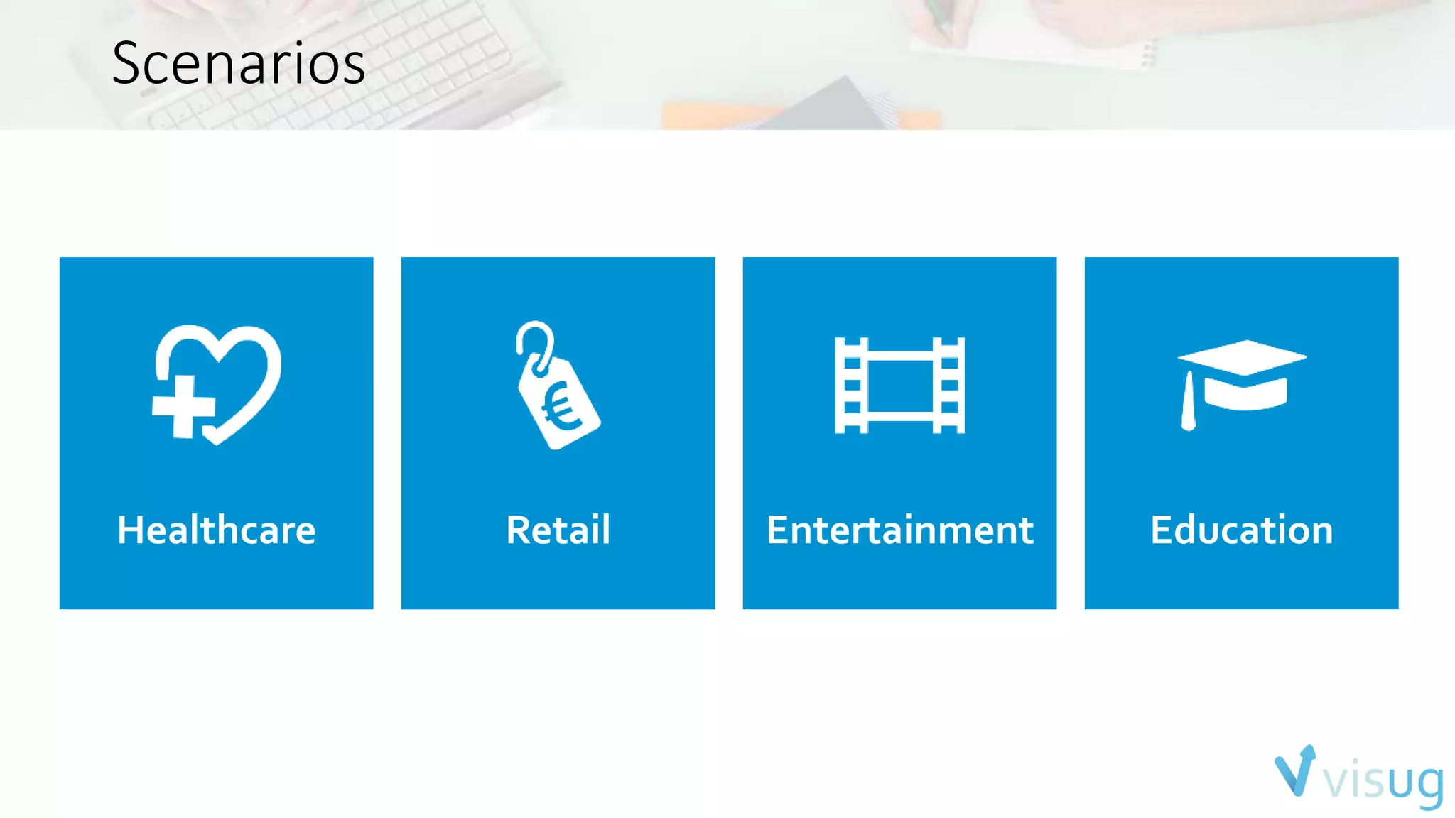Scenarios 
Healthcare Retail Entertainment Education 
 