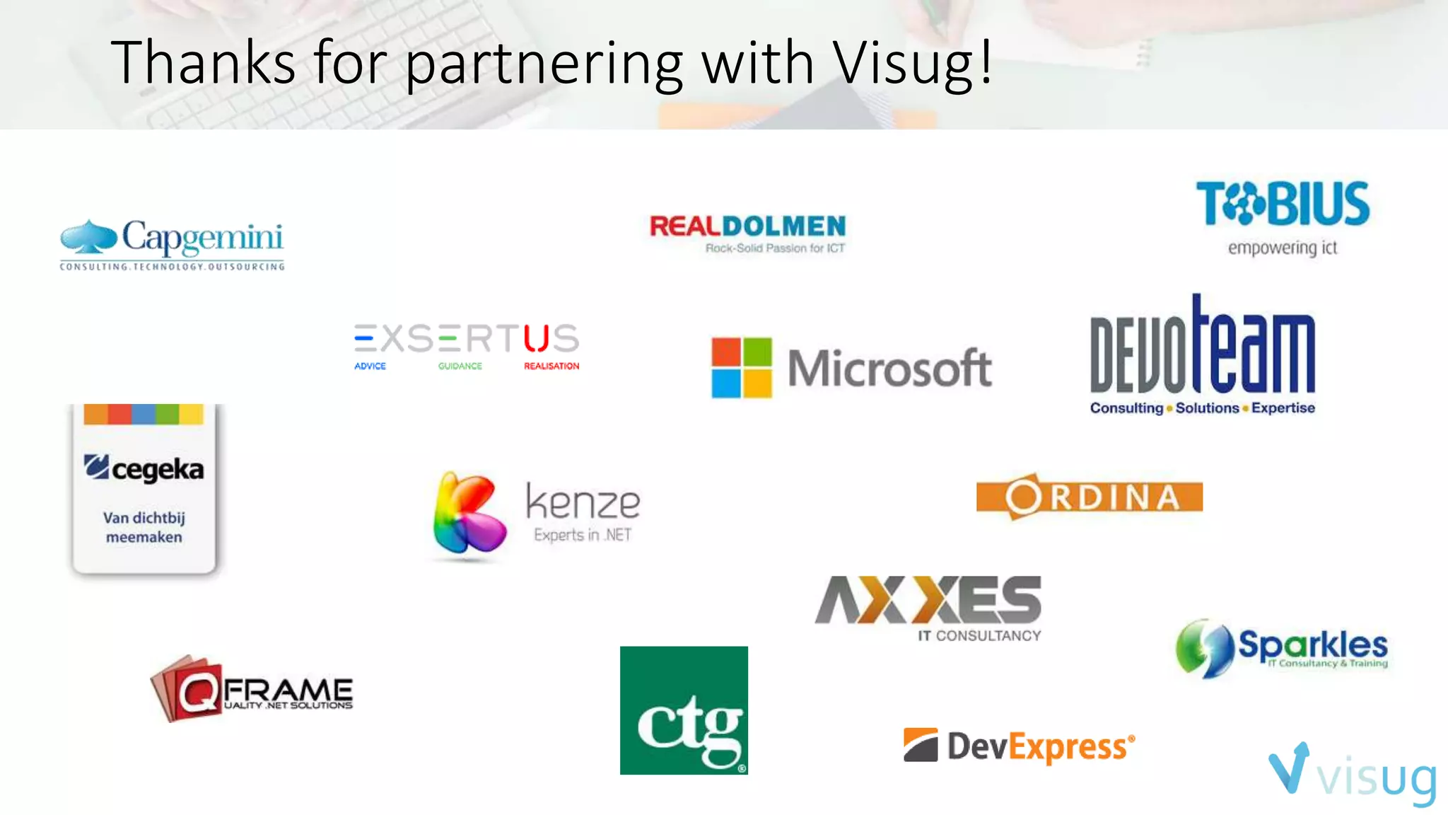 Thanks for partnering with Visug! 
 