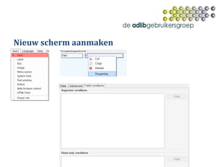 Nieuw scherm aanmaken
 