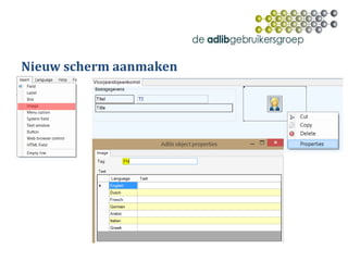 Nieuw scherm aanmaken
 