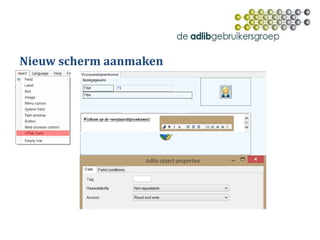 Nieuw scherm aanmaken
 