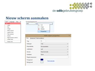 Nieuw scherm aanmaken
 