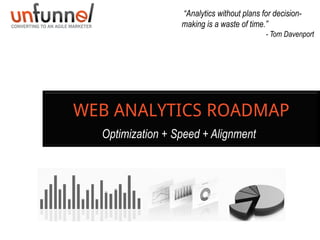 “Analytics without plans for decisionmaking is a waste of time.”
- Tom Davenport

WEB ANALYTICS ROADMAP
Optimization + Speed + Alignment

 