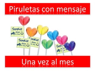 Piruletas con mensaje

Una vez al mes

 